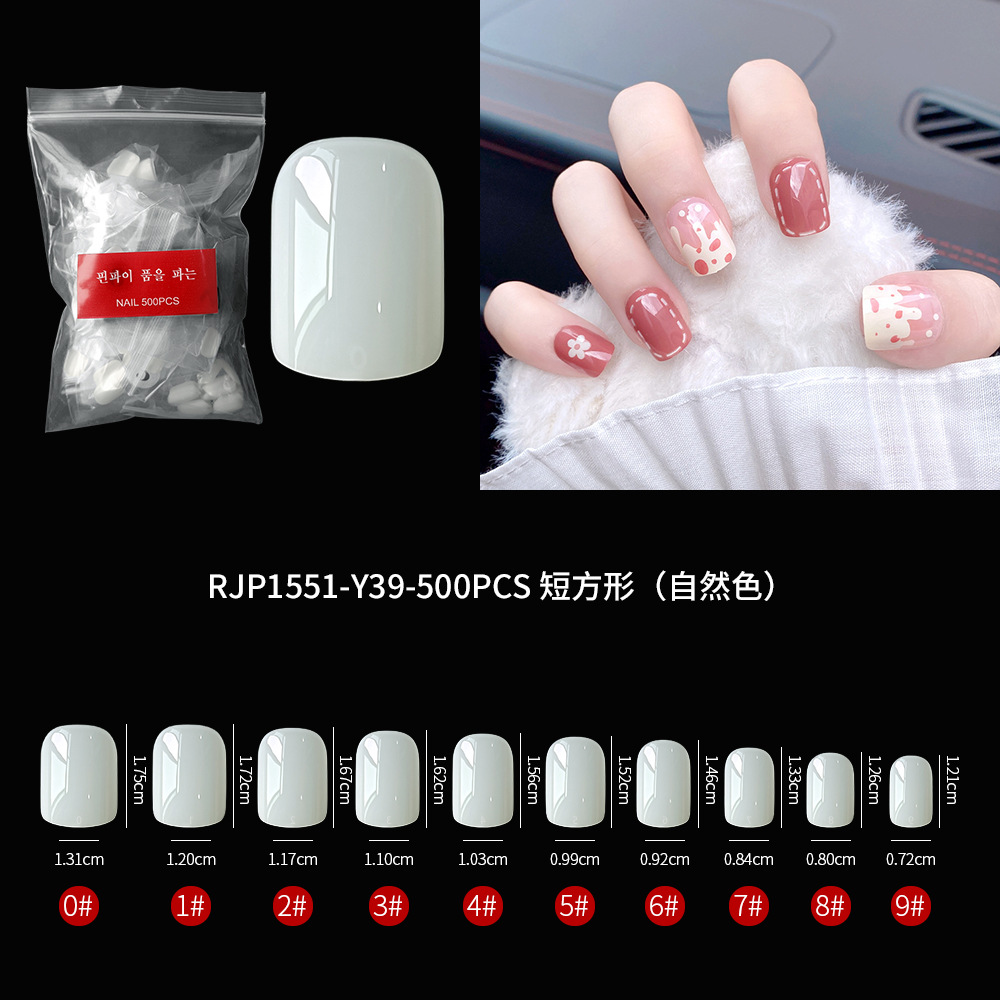 500 piezas de puntas de uñas blancas en una bolsa, varios estilos de uñas suaves sin pliegues, puntas de uñas transparentes, puntas de uñas especiales para uñas postizas. image 15