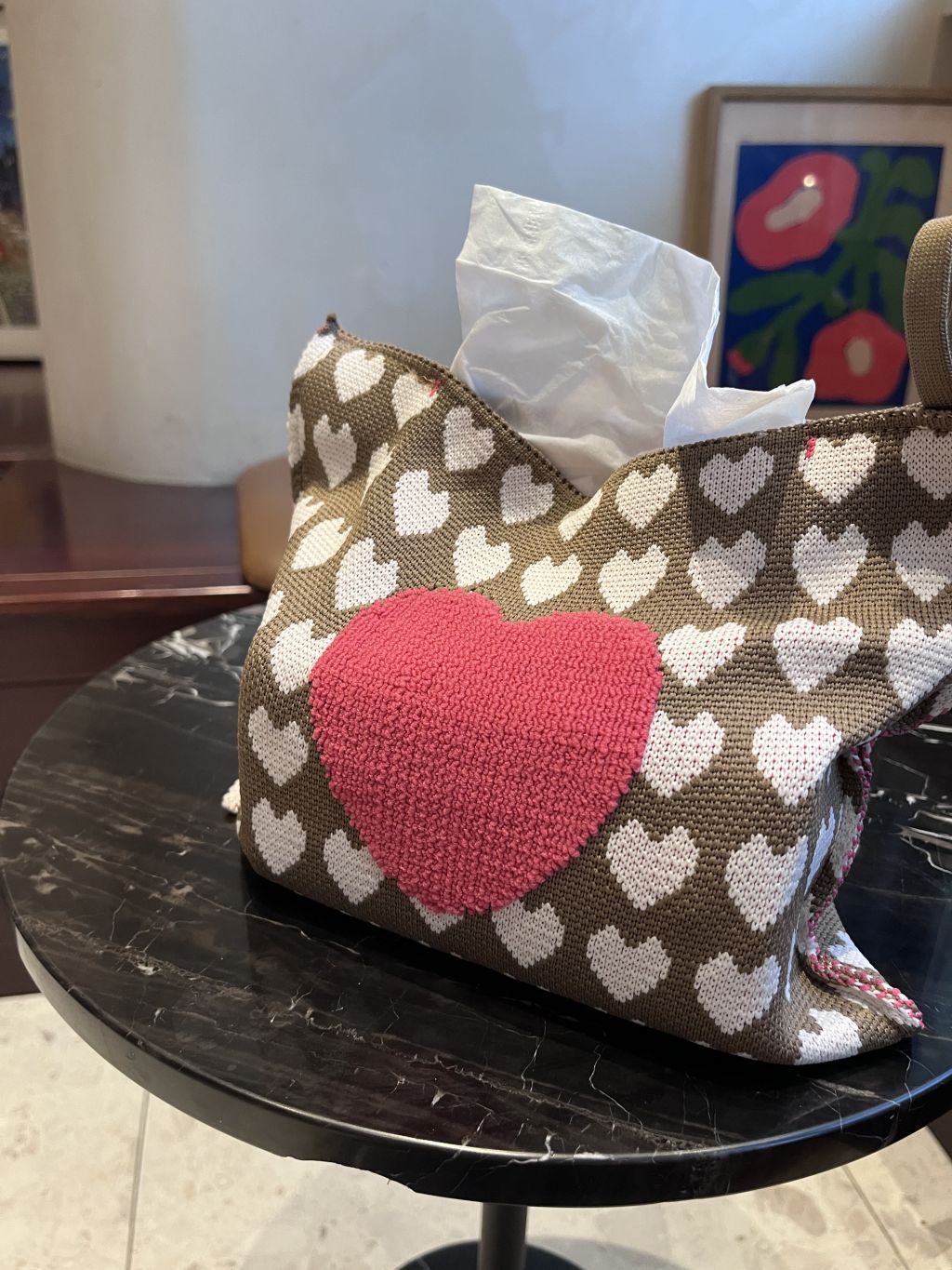 Light Luxury Knitted Tissue Bag, Large-Capacity Woven Bag, Car-Mounted Home Office Hanging Tissue Box, Knitted Bag Gift Bag