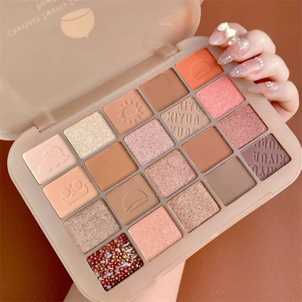 Chestnut Twenty Color Eyeshadow Plate Crispy Rice Pearlescent Matte Earth Color Eyeshadow Cheap Beginners 20 Color Makeup