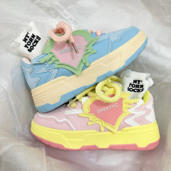 Internet celebrity thick-soled casual white shoes for women, spring and autumn 2023 new niche versatile running sneakers for women