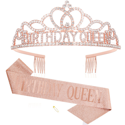 Amazon BIRTHDAY QUEEN Queen Love Birthday Crown Ceremony Belt Ribbon Shoulder Strap Party Supplies