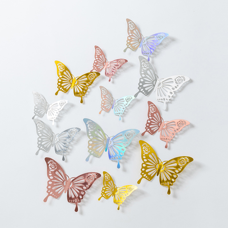 3D estereoscópico mariposa pared pegatinas decoración de alta sensación autoadhesiva casera diseño festivo de bodas caseras pegatinas creativas festivas image 4