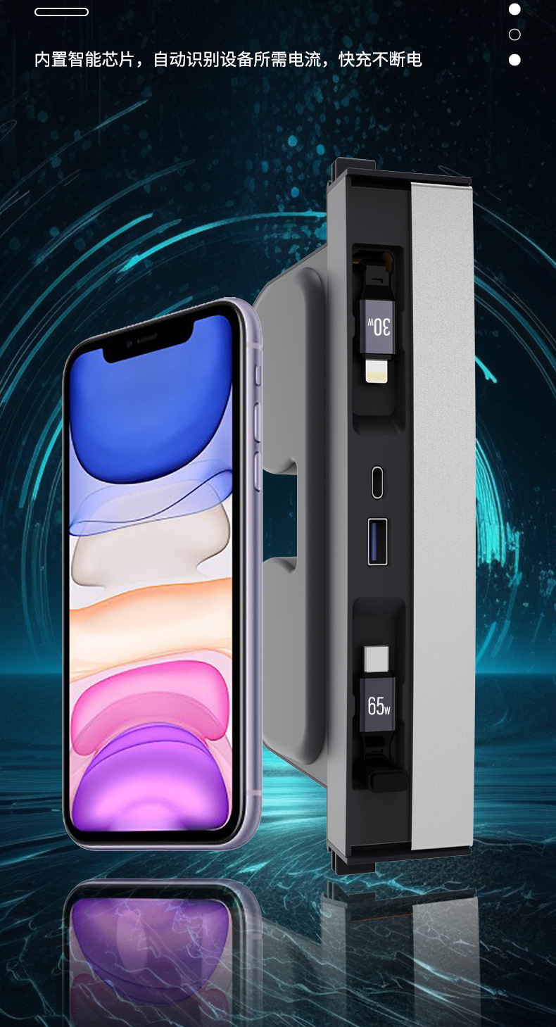 Suitable for Tesla Docking Station Multifunctional Renewal Model 3/Y Cigarette Lighter Charger Pd Fast Charging 120W
