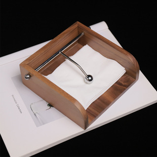 Medieval Style Walnut Paper Towel Holder Square Paper Towel Holder Hotel Restaurant Countertop Paper Towel Holder Paper Holder Clip