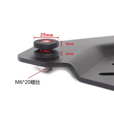 Motorcycle Safety Supplies box T-shaped tail box buckle - black-i-shaped-4-piecesset-3mm