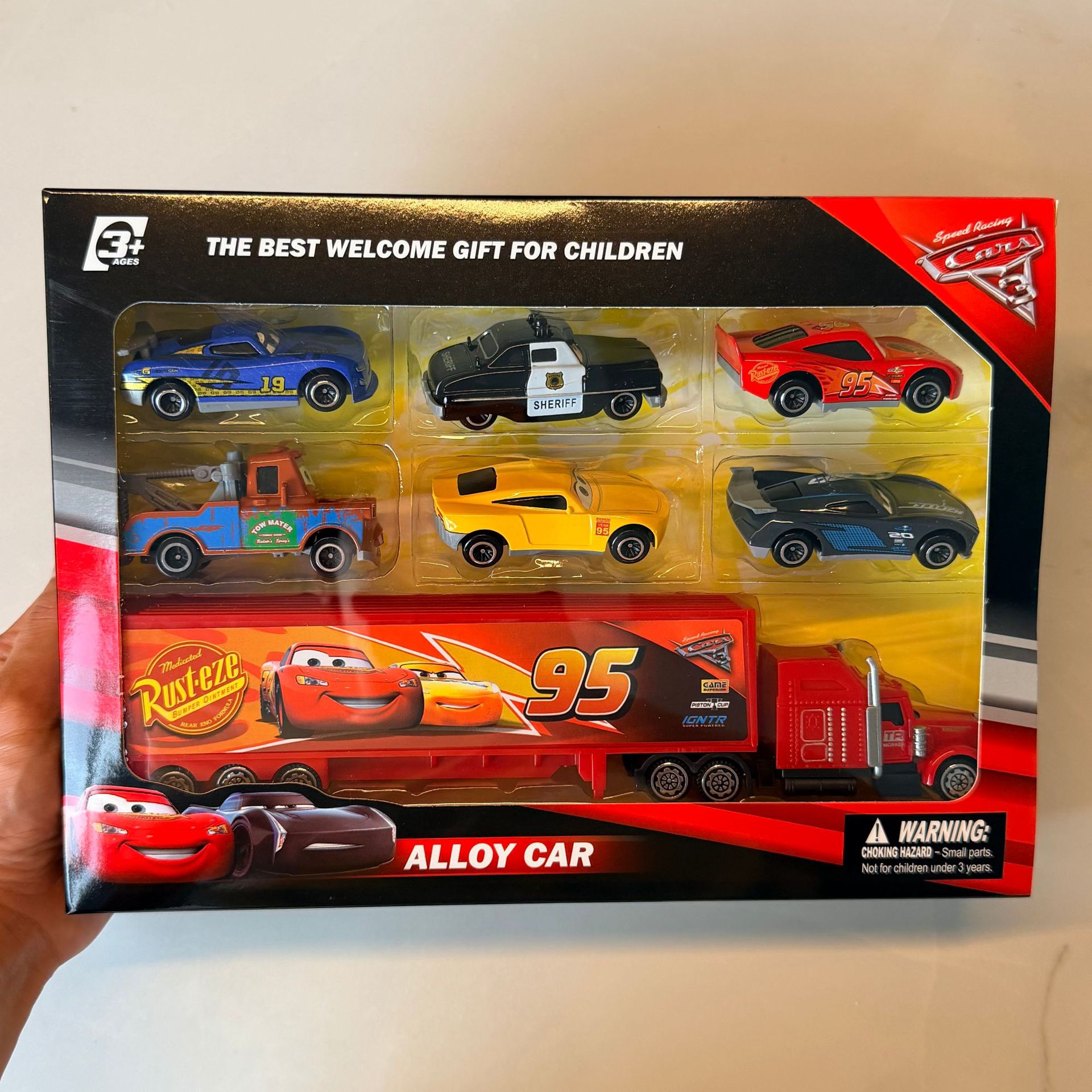 Cross-border McQueen Lightning Mobilization Coches Tempestad Negra Sheriff Juguetes Niños Coches de Aleación Ride Boys