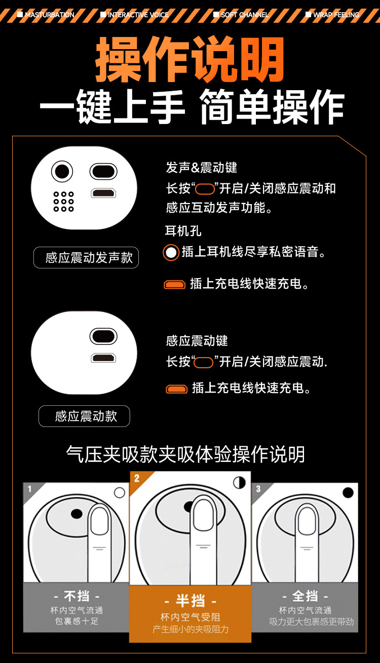 Jiuai Male Telescopic Masturbation Cup TPE Manual Control — detail image 10