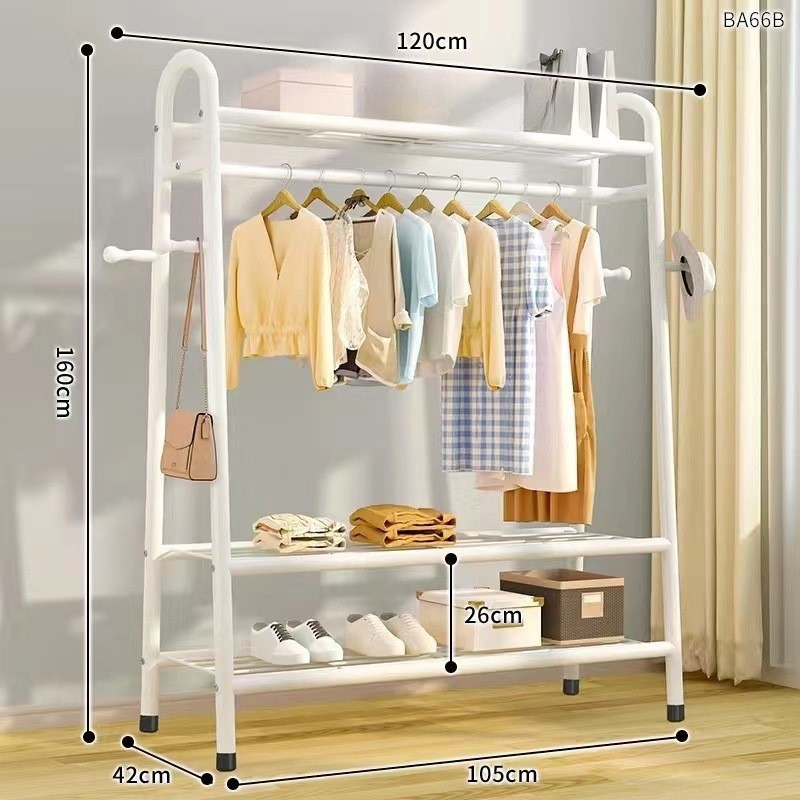 120CM 흰색 극 높이 3겹 + 양면 후크