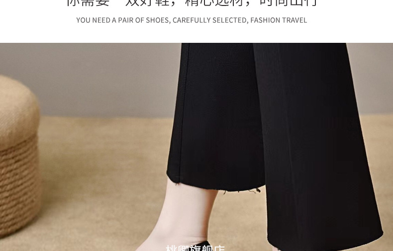 Giày sandal nữ mũi nhọn gót thấp 5 cm, da lưới thoáng khí, bít mũi hở gót — Chiều cao gót 5 cm chi tiết 22