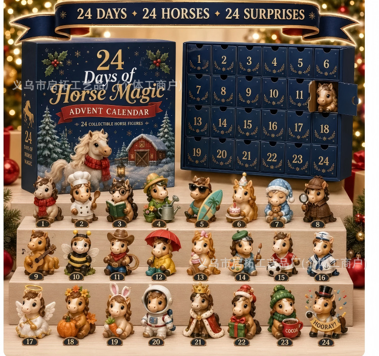 Calendario de Adviento Navideño de Cajas Sorpresa de Acrílico, Interactivo, para Navidad y Fiestas