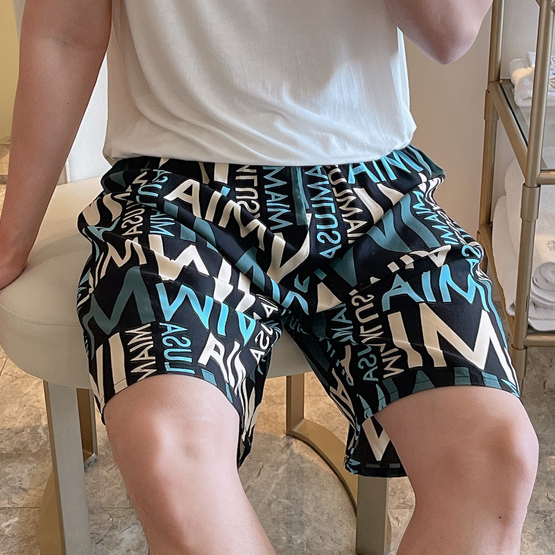 YY 남자 반바지-녹색 흰색 영어