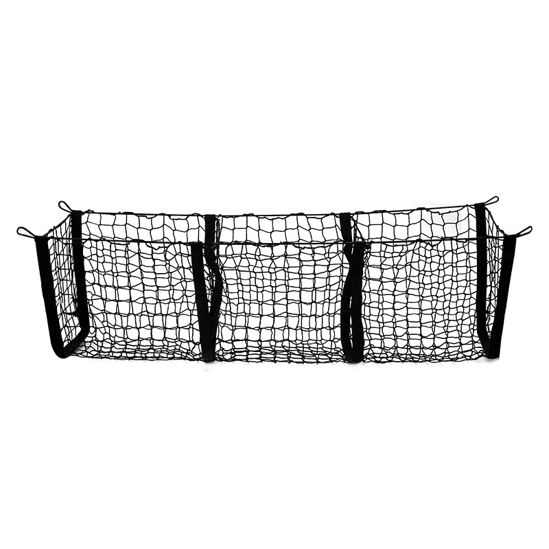 Camioneta pickup transfronteriza bolsillo neto del coche Red de equipaje de tres columnas bolsa de red de tres canastas bolsa de red de almacenamiento del maletero Amazon