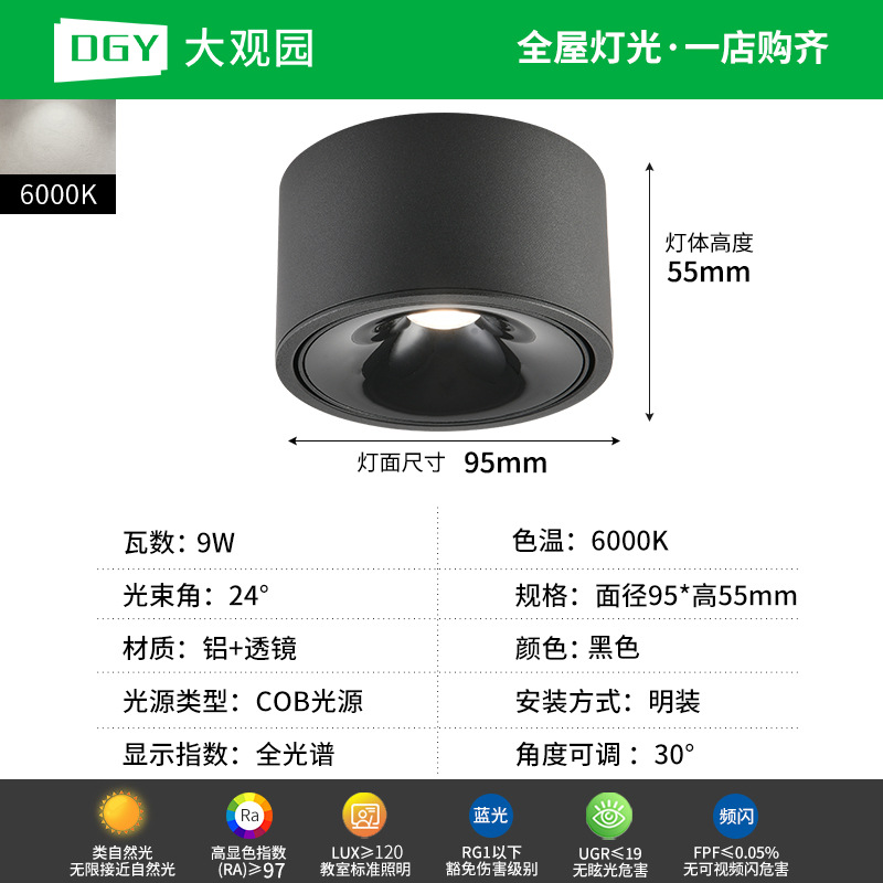 Da Guan Jardín luz de reflector anti-deslumbramiento colina sala de estar sin luz principal luz de techo downlight led corredor luz de techo 495L image 40