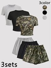 A 22396 Tree Print Shorts Set ��֦ӡ��������װ �羳ŷ��