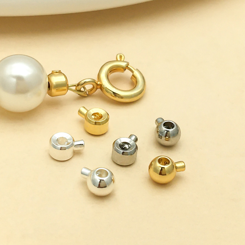 18K Gold-Plated Pressure Cooker Pearl Positioning Clasp Necklace Clasp Pendant DIY Bracelet Fixing End Clasp Jewelry Accessories