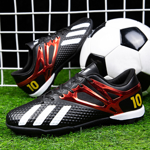 Cristiano Ronaldo cross-border sports football shoes men's low-top broken nails TF boys teenagers female students black and white training shoes