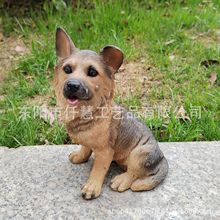 新品仿真巴哥犬腊肠犬装饰摆件牧羊犬约克夏工艺品雕塑树脂摆件