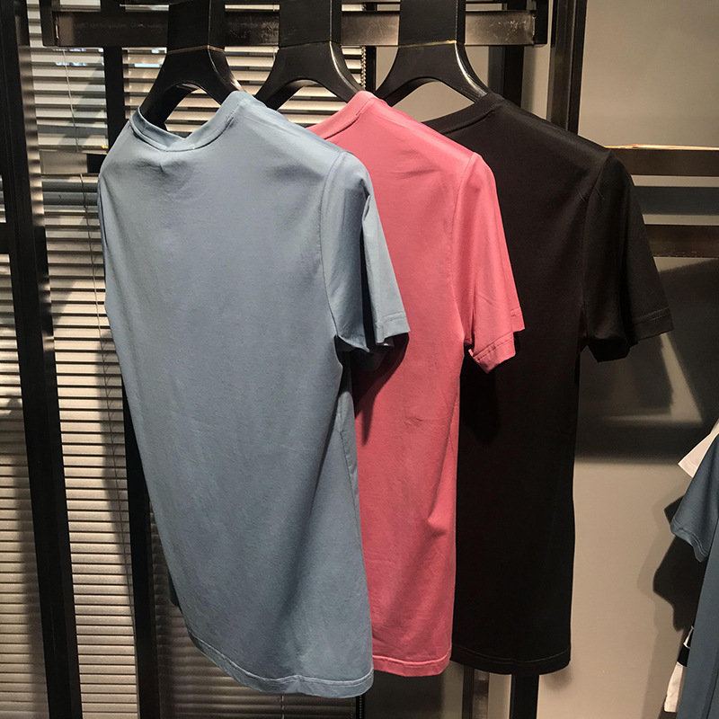 T-shirt à manches courtes pour hommes en soie glacée 2021, nouveau modèle d'été imprimé couronne petite abeille_voghion.com