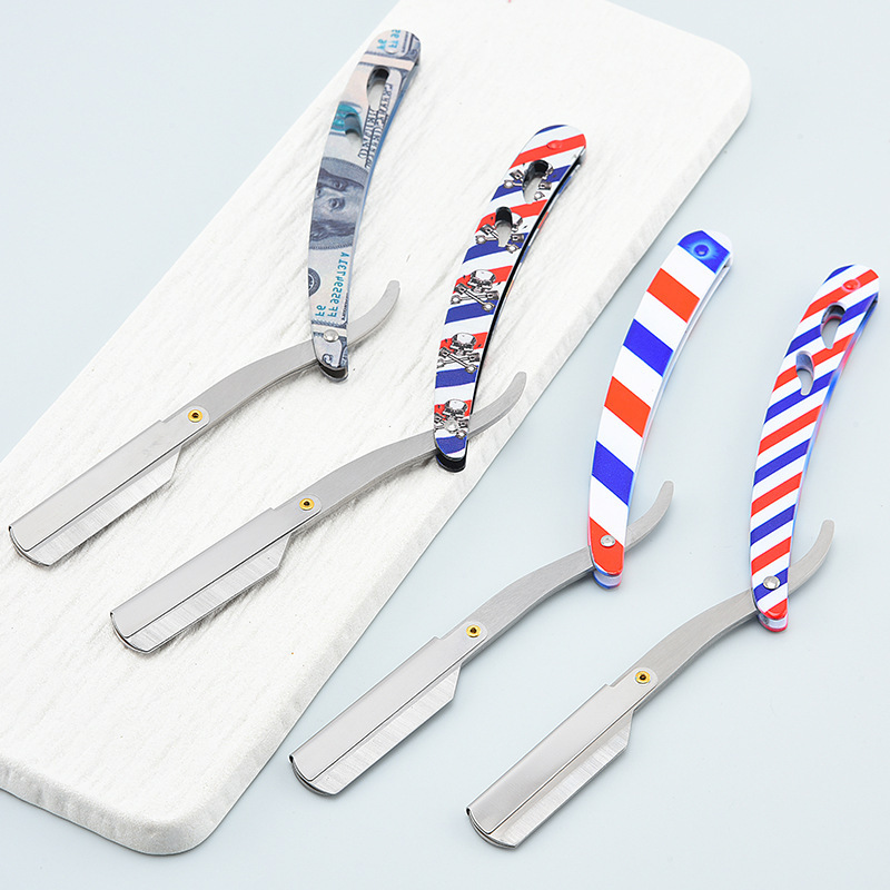 Fashionable Printed Manual Razor, Vintage Retro Razor, Trendy Gift for Men, Barber's Special