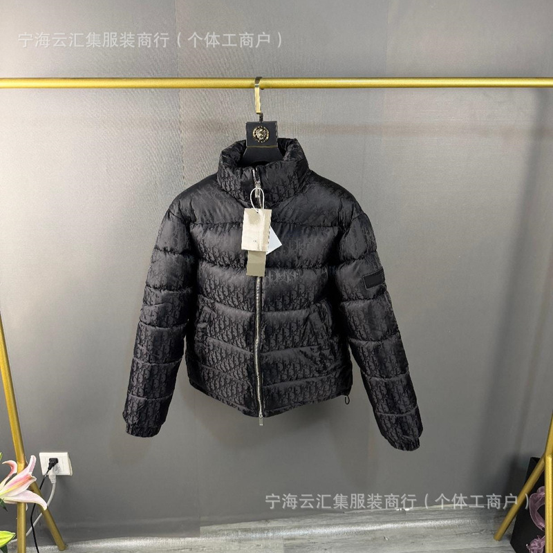 Cross-Border Trendy Brand D's down Jacket with Stand Collar, Warm Winter Coat, Full Print, Drawstring Waist, Casual Versatile Outerwear Jacket Cross-Border Trendy Brand D's down Jacket with Stand Collar, Warm Winter Coat, Full Print, Drawstring Waist, Casual Versatile Outerwear Jacket