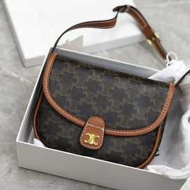 凯旋门经典复古lisa同款秋冬印花马鞍包单肩时尚老花斜挎包现货