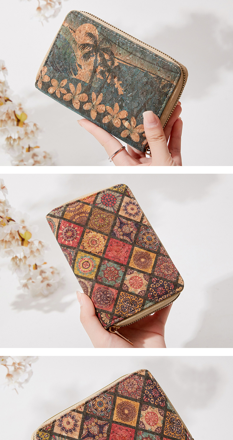 Holiday Occasion Pu Leather Material Comfort Function Flower Pattern All Seasons Season Women's Flower Pu Leather Zipper Wallets
