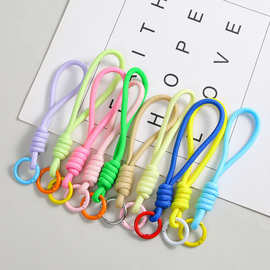 现货批发彩色手工编织钥匙扣diy饰品配件简约百搭手机挂绳