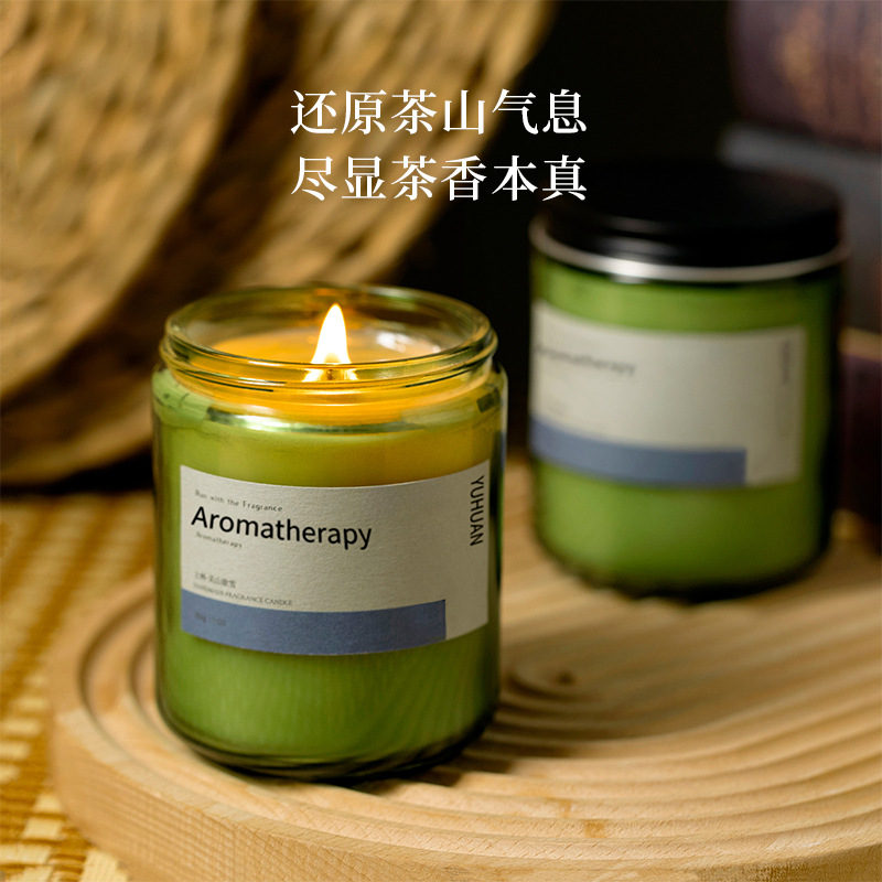 贅沢なアロマキャンドル墨緑瓶家庭用寝室睡眠植物精油大容量アロマキャンドルお土産