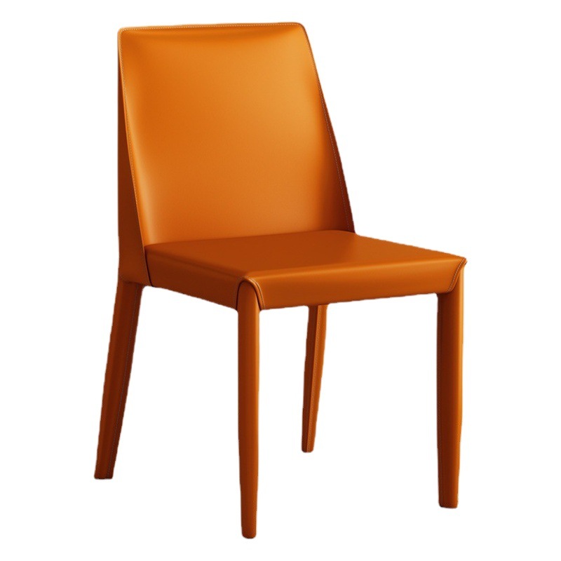 Silla de comedor minimalista italiana para el hogar, mesa y sillas de comedor de restaurante, silla de cuero de diseño con respaldo, silla estilo industrial con alta elasticidad