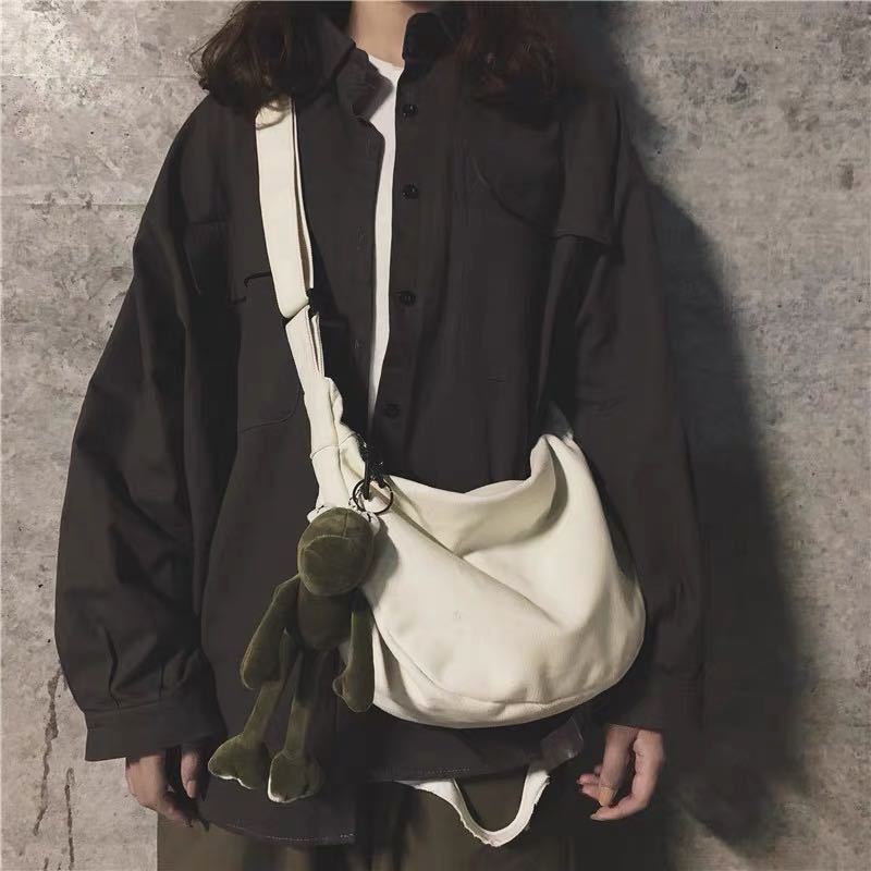 包包新款嘻哈帆布包大容量女学生韩版斜挎ins百搭日系学院风|undefined