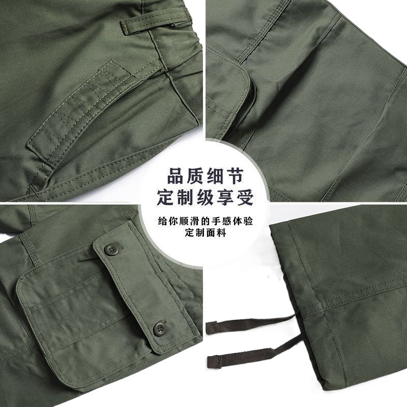 Monos de viaje al aire libre multibolsillos de primavera y otoño, pantalones de trabajo de talla grande sueltos rectos de marca de moda para hombres, pantalones casuales de algodón