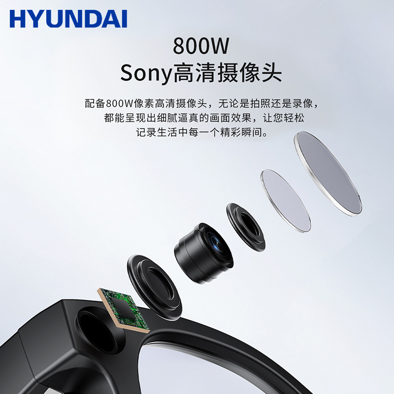 Gafas de traducción Bluetooth inteligentes AI modernas con 800W cámara HD anti-vibración de fotos y video gafas de sol de tecnología negra