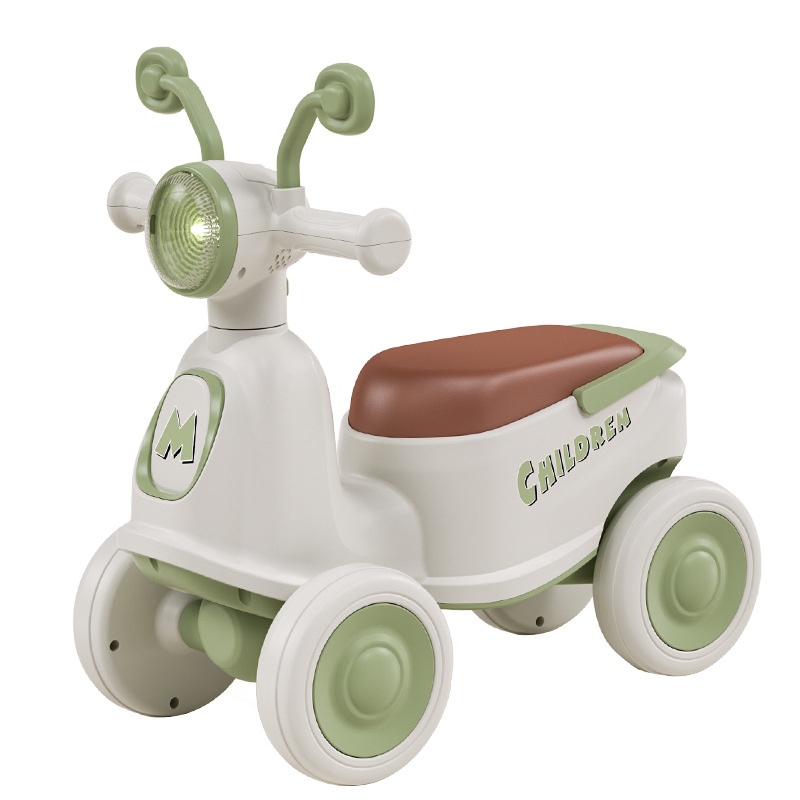 Patineta infantil con luces de música, cuatro ruedas anti-rollover, 1 - 3 años de edad, coche de equilibrio, puede montarse en patineta para niños.