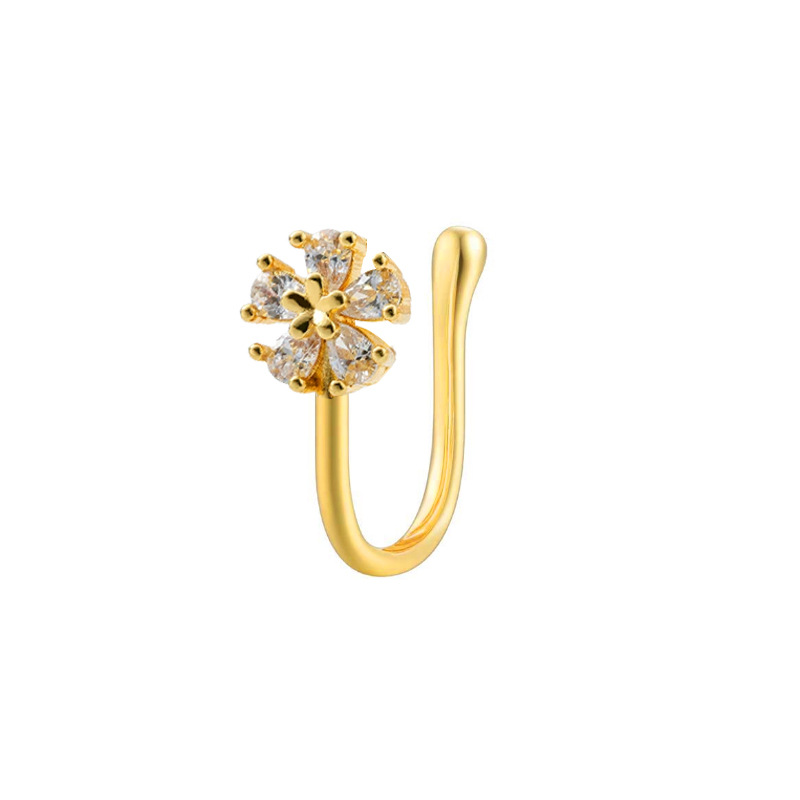Anello naso farfalla in rame con zircone senza foratura_voghion.com