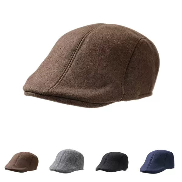 Cross-border autumn and winter men's cap, simple casual British street style retro warm windproof duckbill cap for men