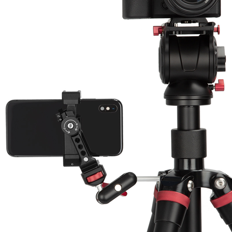 Amazon popular 360 grados de fotografía horizontal y vertical de liberación rápida clip de teléfono móvil Manji Ke-201 metal botas frías clip de teléfono móvil