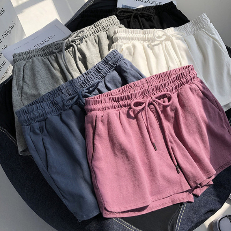 High-Waisted Elastic Waist Sports Student Shorts for Women Loose Casual Outer Wear 2025 New Wide-Leg Pants Home Pajamas Summer