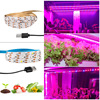全光譜5V植物生長燈帶USB滴膠防水2835植物燈條園藝花卉補光燈