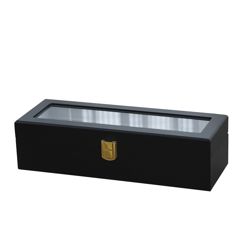 Embalaje de joyas de oro negro mate 61020-bit caja de reloj spray pintura reloj joyería almacenamiento caja de presentación en stock