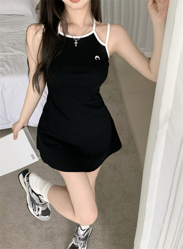 3563 #summer new style temperament and slimming embroidery hot girl skirt, women's clothing, base suspender vest, hip dress