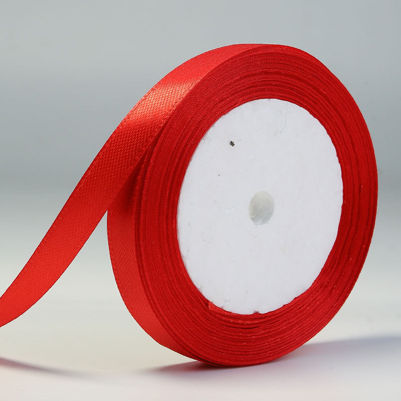 Fábrica al por mayor cinta de poliéster rojo festivo vacaciones decoración de la boda cinta de regalo caja de dulces cinta de embalaje