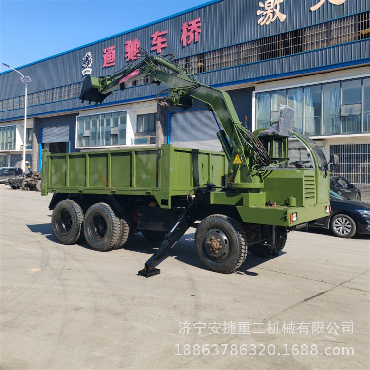 20吨四不像吊挖一体机 7米加长臂挖掘自卸车 山区分时四驱随车挖