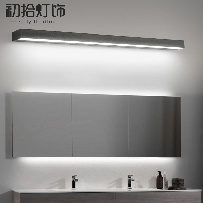 led Mirror Headlight, Bathroom Mirror Cabinet Special Punch-free Bathroom Toilet Washing Dressing Face Wash Table Mirror Wall Lamp