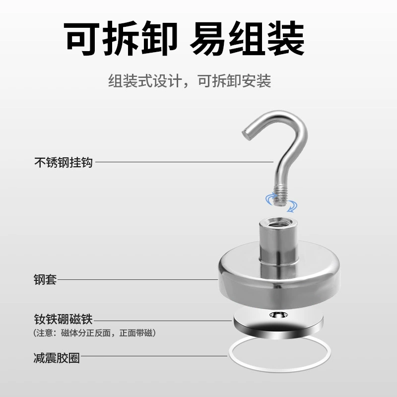 Spot wholesale magnetic suction hook kitchen refrigerator storage traceless hole-free magnet suction cup fixer strong magnetic hook