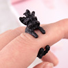 W075 Factory Direct Sales Foreign Trade WISH Express Sale Source Personality Customized Exaggerated Teddy Dog Open Ring