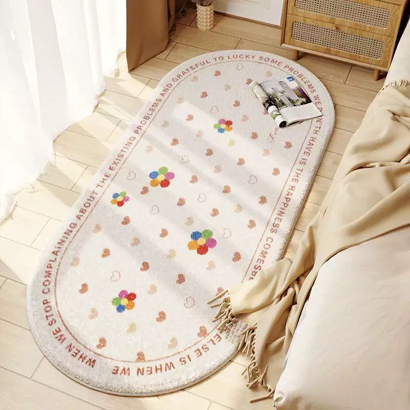 분홍색과 잉크색의 작은 꽃 - 타원형 도트 셰르파