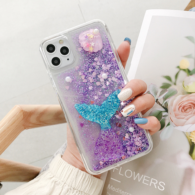 70g Weight iPhone Applicable Brands Phone Cases Classification Silica Gel Material Mermaid Pattern Cartoon Style Style Pink, Purple, Blue Color Cartoon Style Mermaid Silica Gel Phone Cases 5