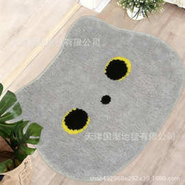 卡通可爱猫咪仿羊绒马桶地垫浴室防滑吸水隔凉脚垫跨境热卖可代发