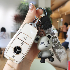 奔馳e300l鑰匙套c260l汽車c200l包a200l殼glc扣gle女glb高檔gla男