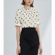 [Lang * Order] Retro French Wave Dot Design Short Sleeve Top Women's Early Spring New 2025 Elegant Shirt